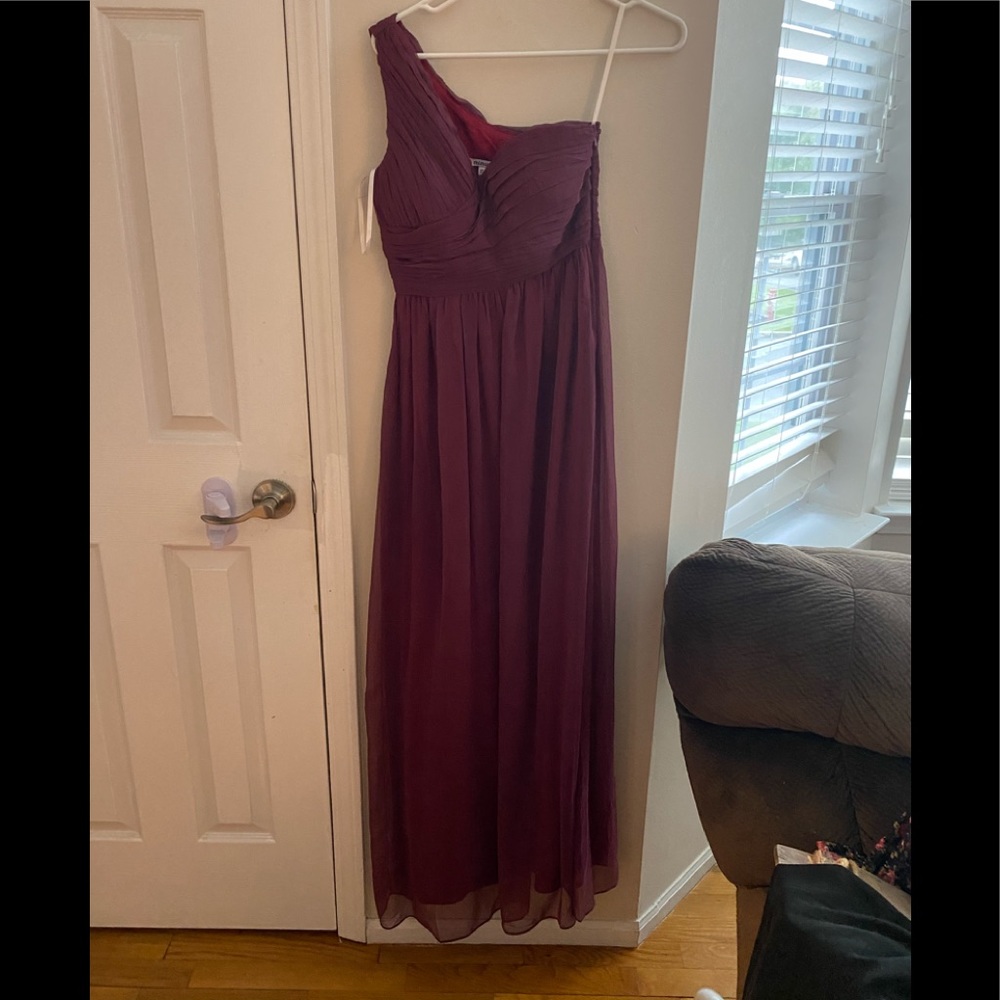 NWT EGGPLANT ONE SHOULDER DRESS